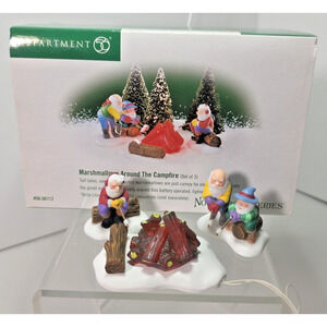 DEPT 56 NORTH POLE SERIES MARSHMALLOWS AROUND THE CAMPFIRE #56.56712 SANTA ELVES